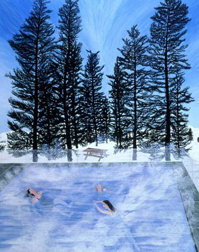 Bozeman Hot Springs 2002 egg tempera on wood, 60 x 48 in.