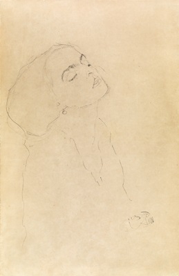 Bildnis Einer Frau Mit Zuruck Geneigtem Kopf Und Geschlossenen Augen Study By Gustav Klimt On Artnet
