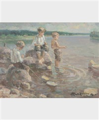 Boys fishing, 1984
