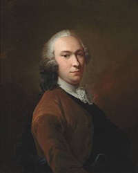 Elegant man with full-bottomed wig, brown..., 1753 Elegant man with full-bottomed wig, brown..., 1753