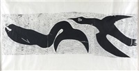 Whale at sea, falcon in flight, 1987