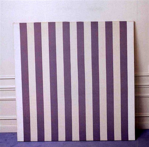 Peinture Acrylique Blanche Tissu Rayé Blanc Et Bleu By Daniel Buren
