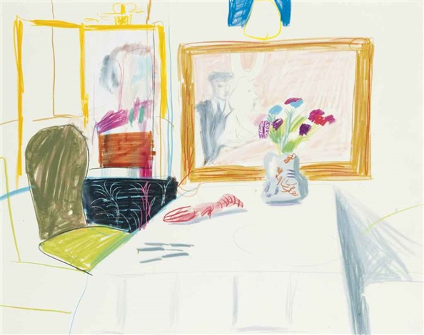 Interior Of Odins Restaurant By David Hockney On Artnet