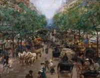 Boulevard in Paris, 1907
