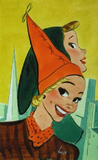 Women modelling fashionable hats,..., 1950–1950 Women modelling fashionable hats,..., 1950–1950