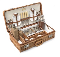A wicker-cased 'Coracle' picnic set for four , 1909