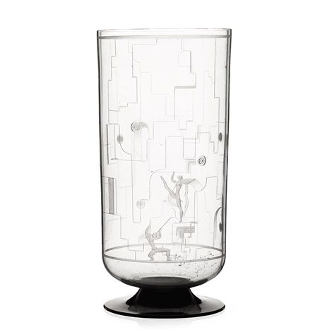 A Simon Gate Engraved Glass Vase By Simon Gate On Artnet