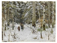 Gathering branches in winter, 1903 Gathering branches in winter, 1903