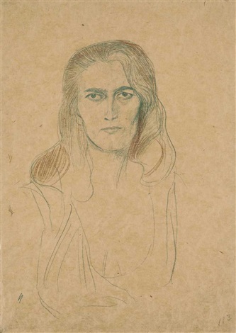 Brustbild Einer Frau Von Vorne By Gustav Klimt On Artnet