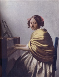 A young woman seated at the virginals, 1670–1670 A young woman seated at the virginals, 1670–1670
