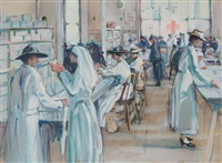 Rolling Bandages and Folding Blankets, Fifth , 1917 Rolling Bandages and Folding Blankets, Fifth , 1917