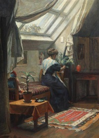 A woman in the studio, 1912