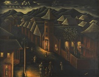 Village Scene at Night