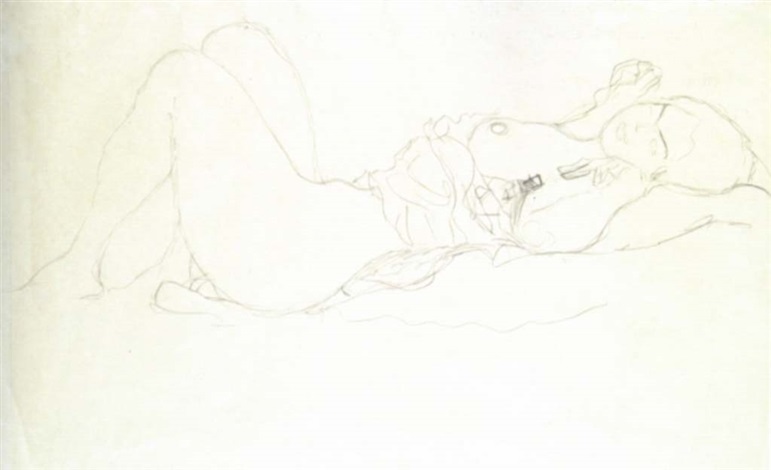 Nackt Liegende Junge Frau Nach Rechts By Gustav Klimt On Artnet