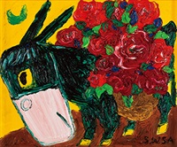 Flowers and Donkey