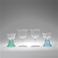 Josef Hoffmann: J & L Lobmeyr Pair of wine..., 1917