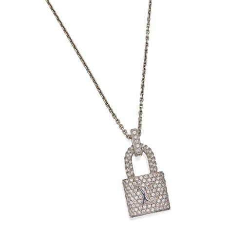 18 Karat White Gold and Diamond Lockit Pendant-Necklace by Louis Vuitton on artnet