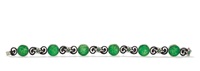 An Art Deco Jade, Diamond, Platinum and Steel...