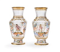 Paar Rococo Vasen, J. & L. Lobmeyr, 1980