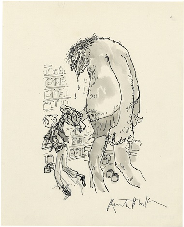 the bloodbottler dangling the bfg by the arm by quentin blake on artnet