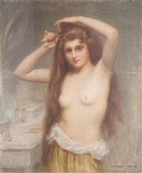 Jeune rousse à sa toilette