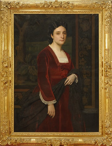Portrait De Femme A La Robe Rouge By Michel Dumas On Artnet