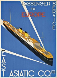 Passenger service to Europe, East Asiatic Co., 1934