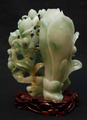 Chinese Carved Jadeite Flower Group Vase On Artnet