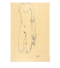 Kniendes junges Mädchen, frontal - Torso, 1913