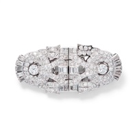 LE ROY ET FILS ART DECO DIAMOND DOUBLE-CLIP..., 1930