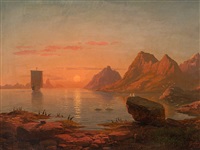 Sunset at Fjord, 1855