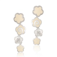 Pair of 18ct white gold, diamond and enamel...