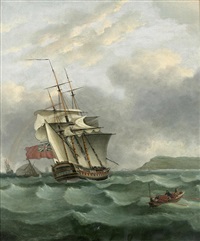 the h.m.s. winterton off dover by thomas whitcombe