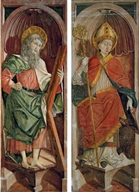 St. Andrew, left wing from an altarpiece; St....