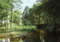 Forest scenery with a stream, 1904 Forest scenery with a stream, 1904