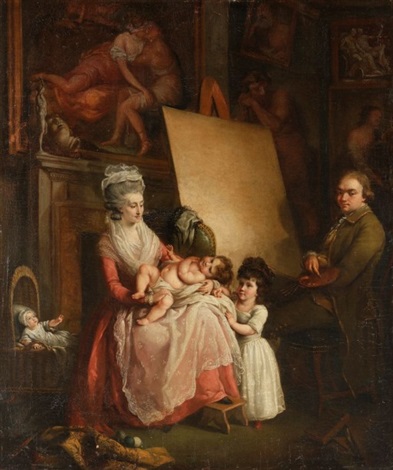 Autoportrait dartiste avec sa famille by John Francis Rigaud on