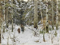 Gathering branches in winter, 1903 Gathering branches in winter, 1903