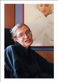 British physicist Stephen Hawking, next to a , 2001 British physicist Stephen Hawking, next to a , 2001