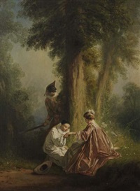 Arlequin, Pierrot et Colombine (pair)
