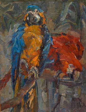 Blauer Und Roter Papagei By Carl Fahringer On Artnet