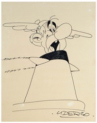 Illustration originale Astérix et le France Illustration originale Astérix et le France