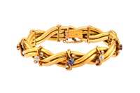 A SAPPHIRE AND DIAMOND BRACELET, EARLY 20TH... A SAPPHIRE AND DIAMOND BRACELET, EARLY 20TH...