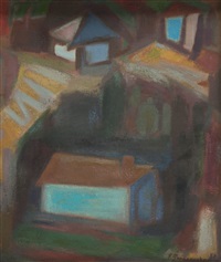 View on the village of Avallon, 1950