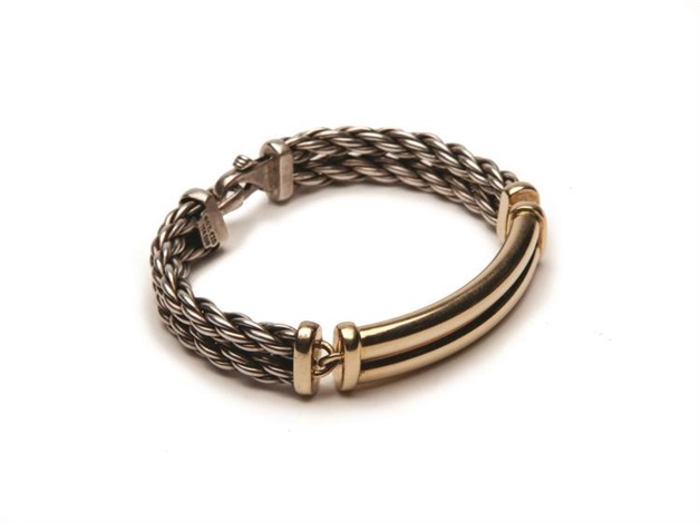 David Yurman Sterling And Gold Id Bracelet By On Artnet David Yurman Sterling And Gold Id Bracelet By