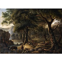 LA HALTE DES CHASSEURS, 1842