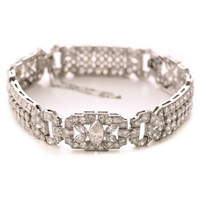 Waslikoff & Sons Art Deco Diamond, Platinum...