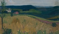 Country Field with Barn
