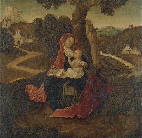 The Virgin and Child in a landscape by Gerard David