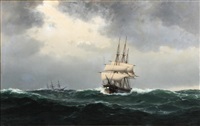 A sailing ship in fresh weather, 1871
