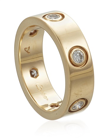 CARTIER GOLD AND DIAMOND LOVE RING by 